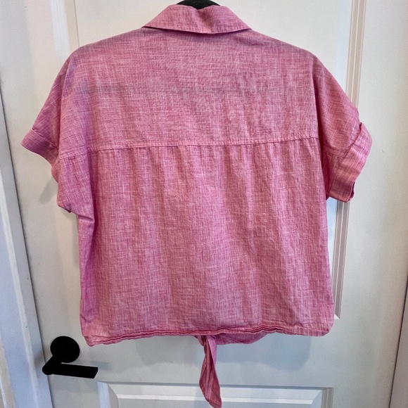 Madewell Tie Front Button up Shirt - Picture 3 of 4